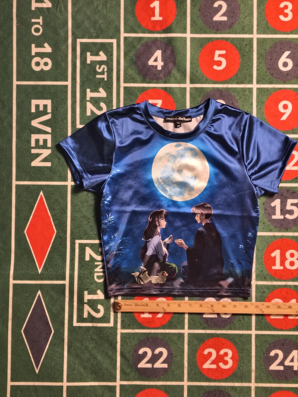 Dolls Kill x InuYasha Tangled Fate Sango Miroku Baby Tee Blue XS - Picture 5 of 16